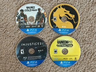 PS4 Games Lot: MK 11, COD: Cold War, Rainbow Six, Injustice 2 (Discs Only)