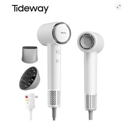 Tideway Professional Ionic Hair Dryer, 110,000 RPM Brushless Motor, 4 Heat Settings