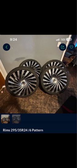24" Chrome Spoke Rims with Tires 295/35R24 6-Lug