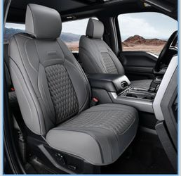 Coverado Tundra Seat Covers Full Set, Faux Leather Seat Covers for Car Fit for Toyota Tundra 2014-2021 Automotive Seat Covers Protector Cushion for Tr
