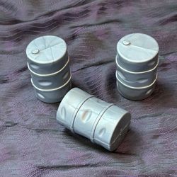 Set Of 3 Gray Barrels Wrestling Action Figure Accessories 