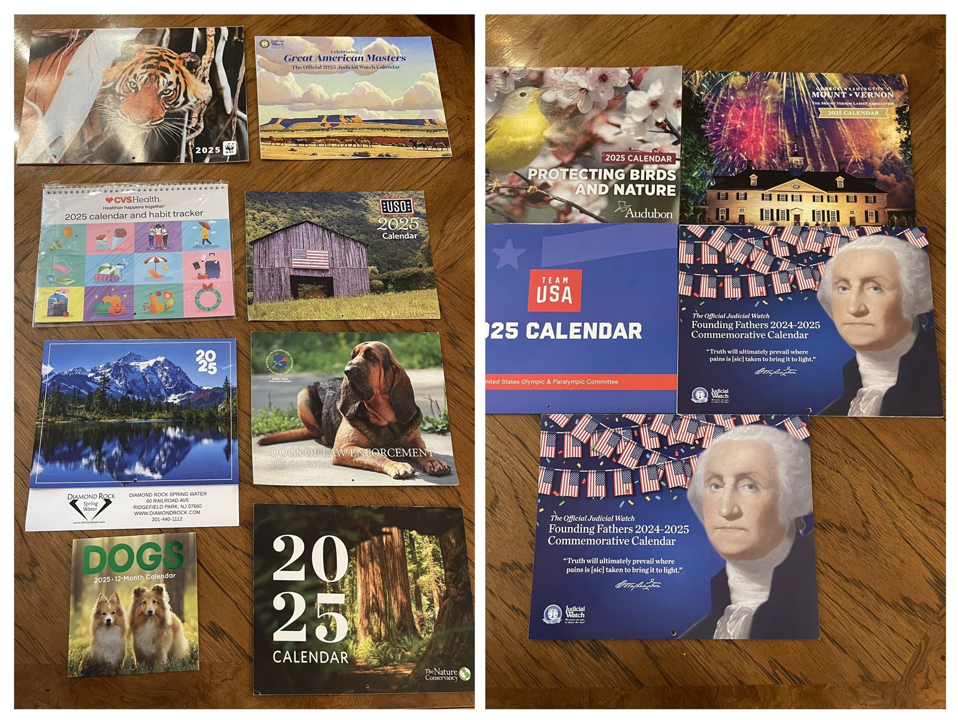 Various New 2025 Calendars (50 Cents Each)