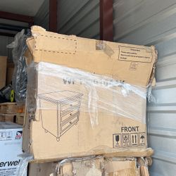 Set Of 2 Wetiny 3-Drawer Nightstand Storage Wood Cabinet