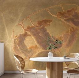 (Brand New Factory Sealed)  Zeeko Large Oil Painting Wall Mural Beige Figures Canvas Painting Wallpaper 148" W x 110" H The Dance of The Hours Mural A