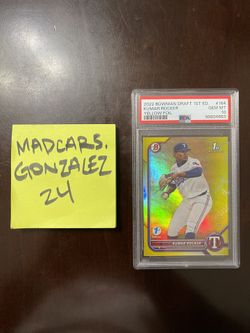 2022 Bowman Draft 1st ed. KUMAR ROCKER 1st YELLOW FOIL  PSA 10 GEM Texas Rangers