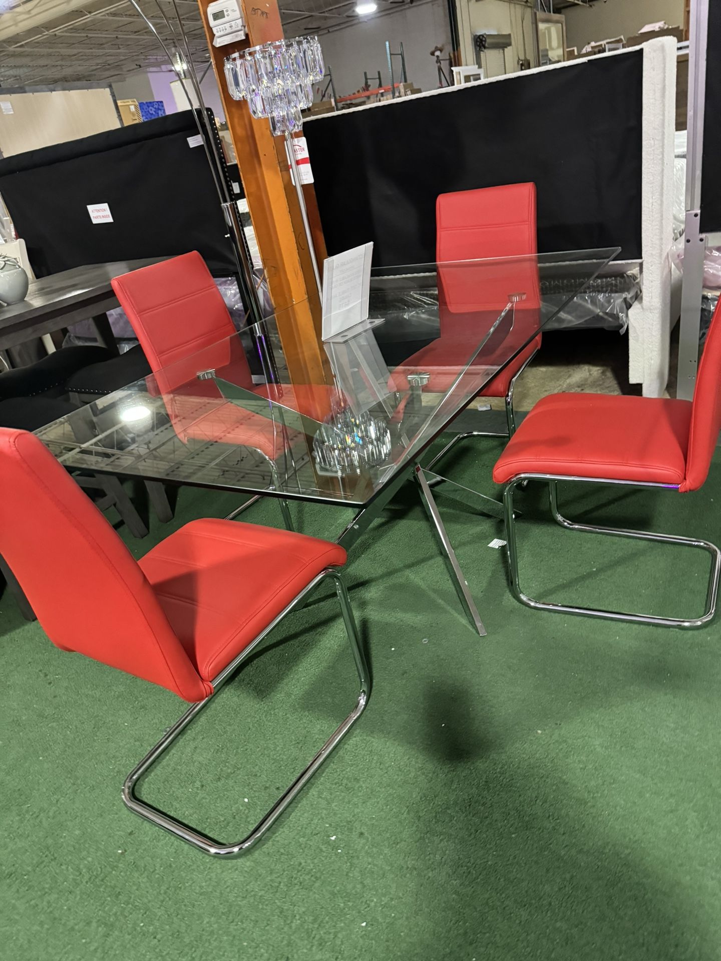 Brand New Glass Dining Table With 4 Chairs