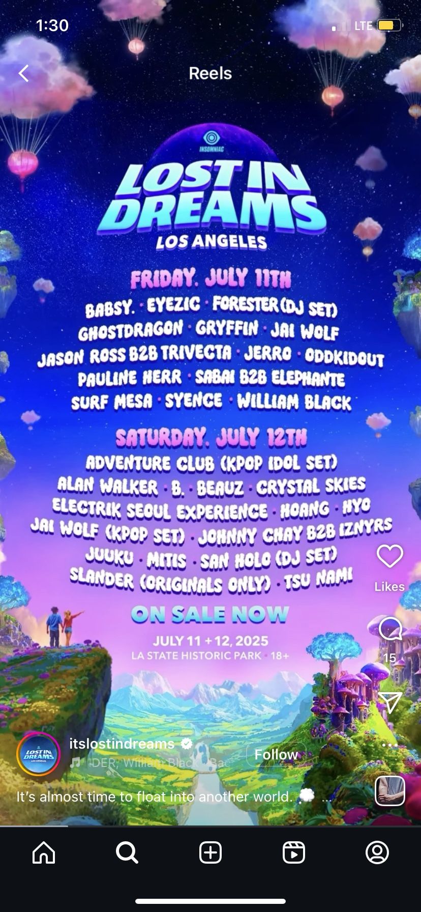 Two Lost In Dreams Tickets For Sale