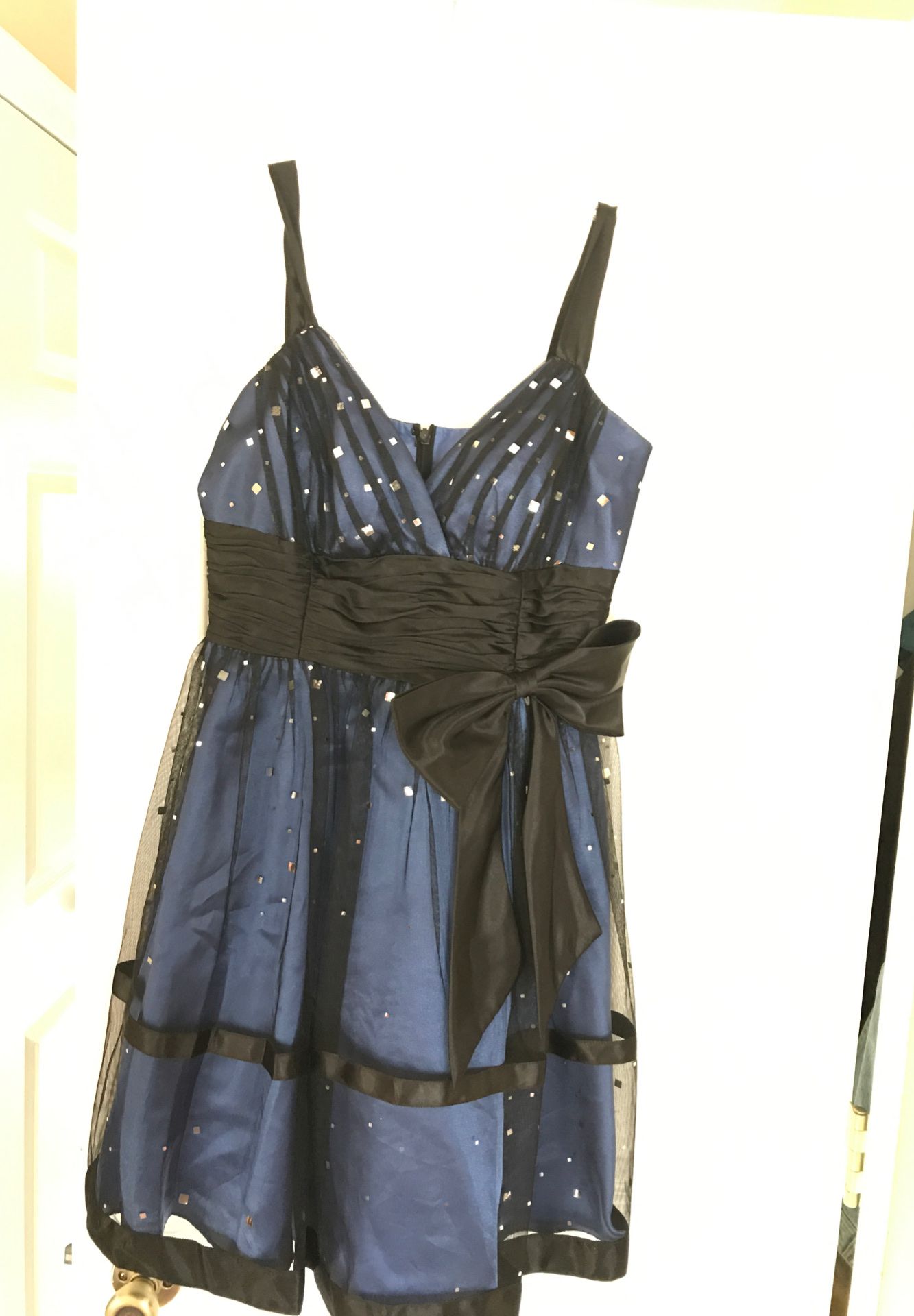 Dress - Size 7 Blue and Black
