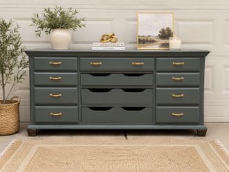 Modern Sage/Olive Green 12 drawer dresser!