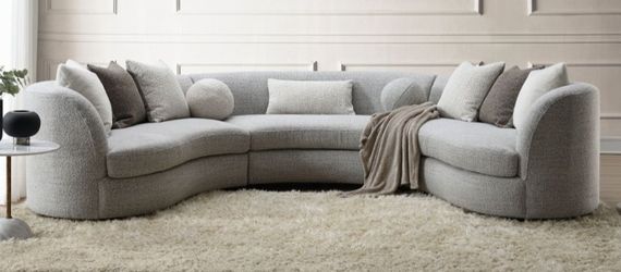 Brand New Grey Super Plush Sectional Sofa (Pillows Included)