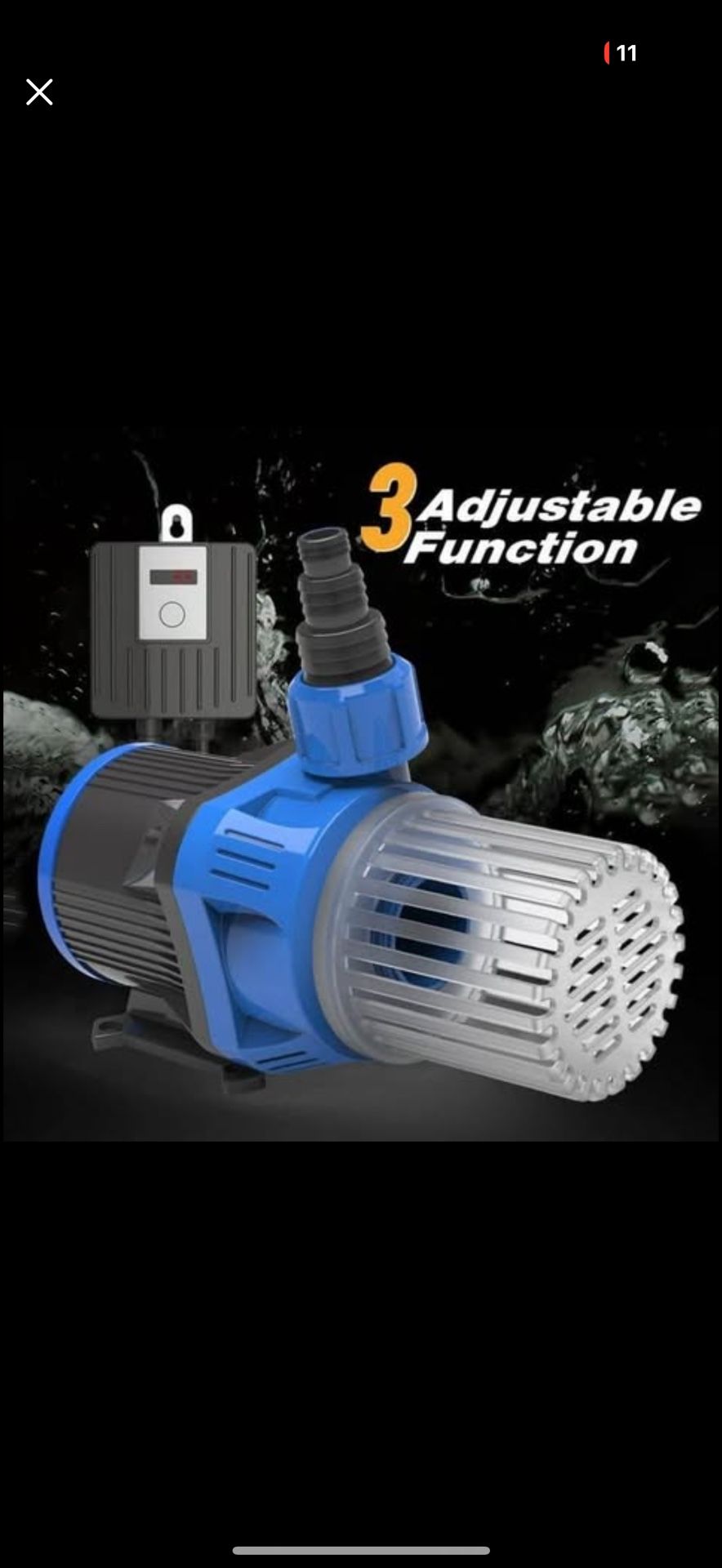 NEZO Variable Water Pump, Aquariums Ultra Quiet Circulation Amphibious Pump for Aquarium, Fish Tank,