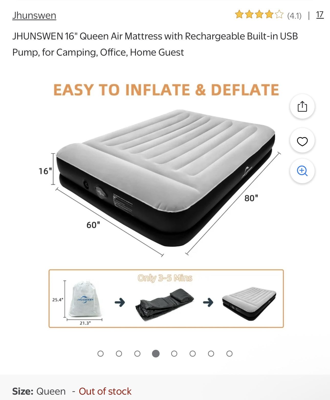 Queen Size Air Mattress Blow Up Camping Bed Brand New 