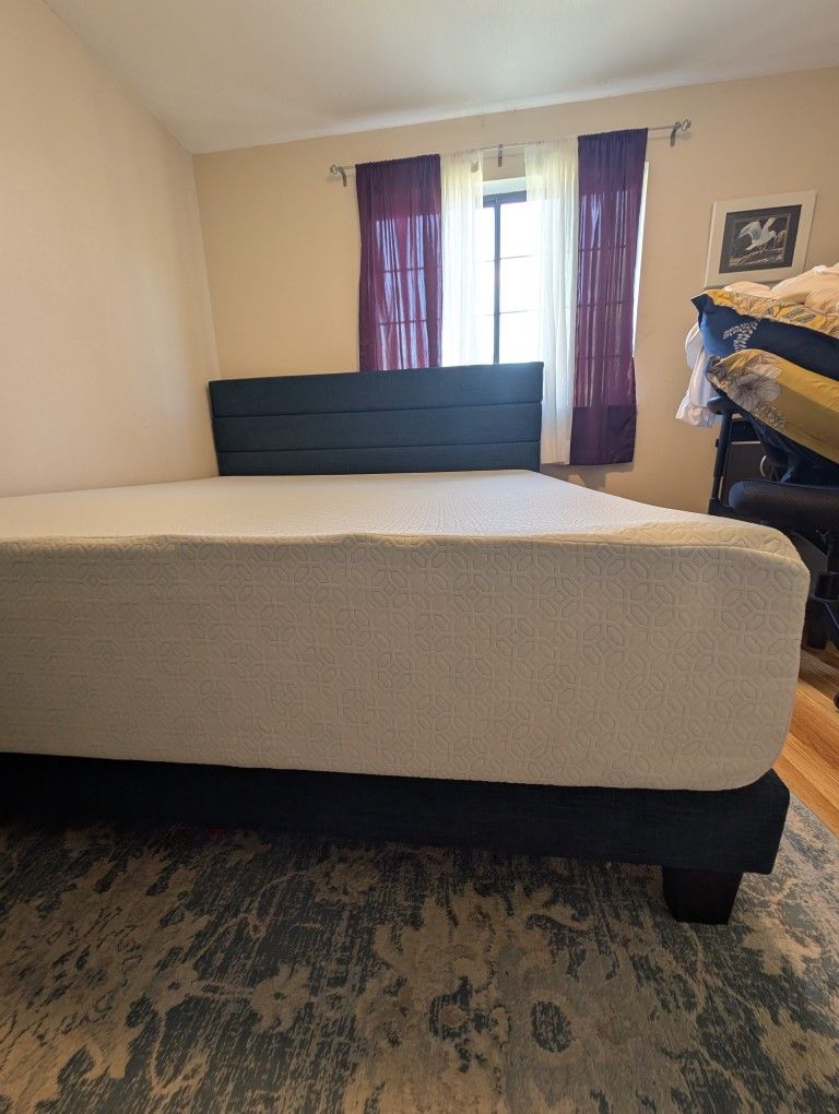 King Size Platform Bed Frame and ZINUS 12 Inch Mattress