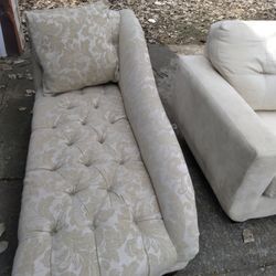 Couch/chaise, and chair 