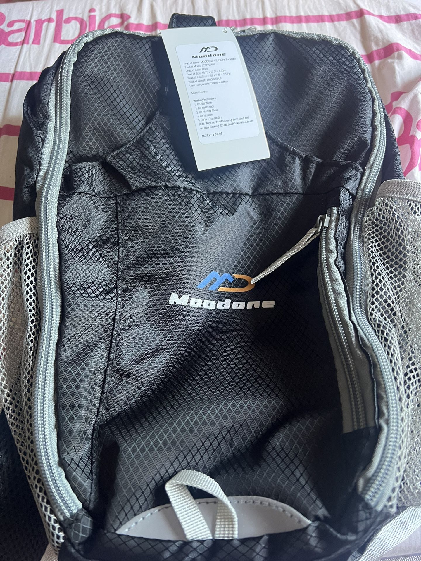 Brand new moodone hiking backpack. Only $15. Retail price $32.99. 