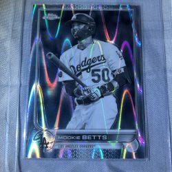 Topps Chrome Black And White Mookie Betta Ray Wave Refractor 