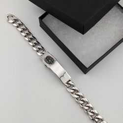  Vintage Silver Tone Swank 17 Jewel Mechanical Bracelet Watch 