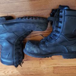 Thorogood (contact info removed) Men's Working  8-inch Boots Front Zip Oblique Steel Toe Boot Black  