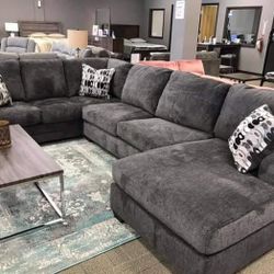 Ballinasloe Smoke 3 Piece Sectional Couch 