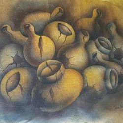 Tataa Nshue - Sand & Acrylic paint