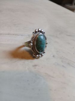 Silver ring with turquoise