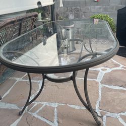 Large Glass Outdoor Table