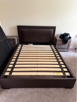Queen size bed frame with head board