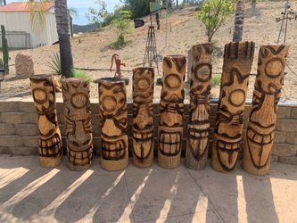 Hand carved tikis