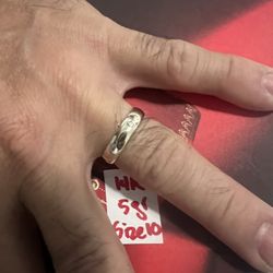 14K Solid White Gold Wedding Band With Diamond 💎 Stone 5Gr Size 10 