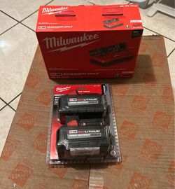 Milwaukee M18 XC6.0 Battery 2-Pack + Dual Bay Rapid Charger - Brand New