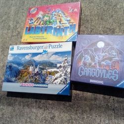 Lot Of 3 Jigsaw Puzzles Boardgames Ravensburger