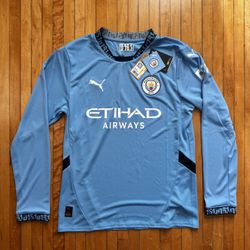 NWT Puma Manchester City Home 24/25 Authentic Long Sleeve Jersey Men’s Sz. M