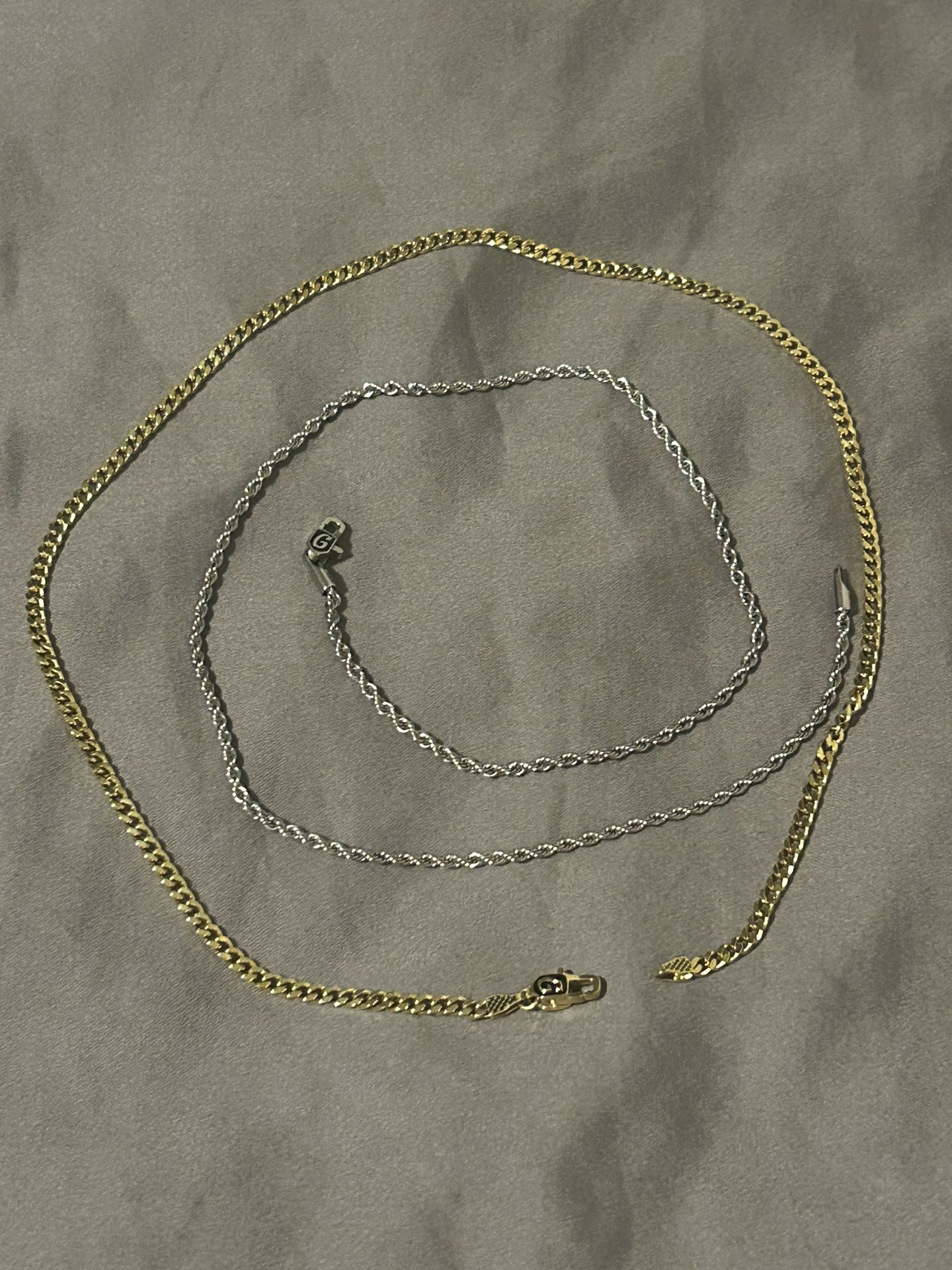 Gold And Silver Played Chains $40 Each Brand New