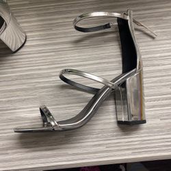 Silver High Heels