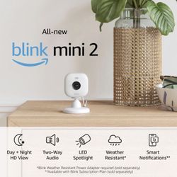 NEW Blink Mini 2 Indoor and Outdoor  Plugin smart security camera HD night WHITE
