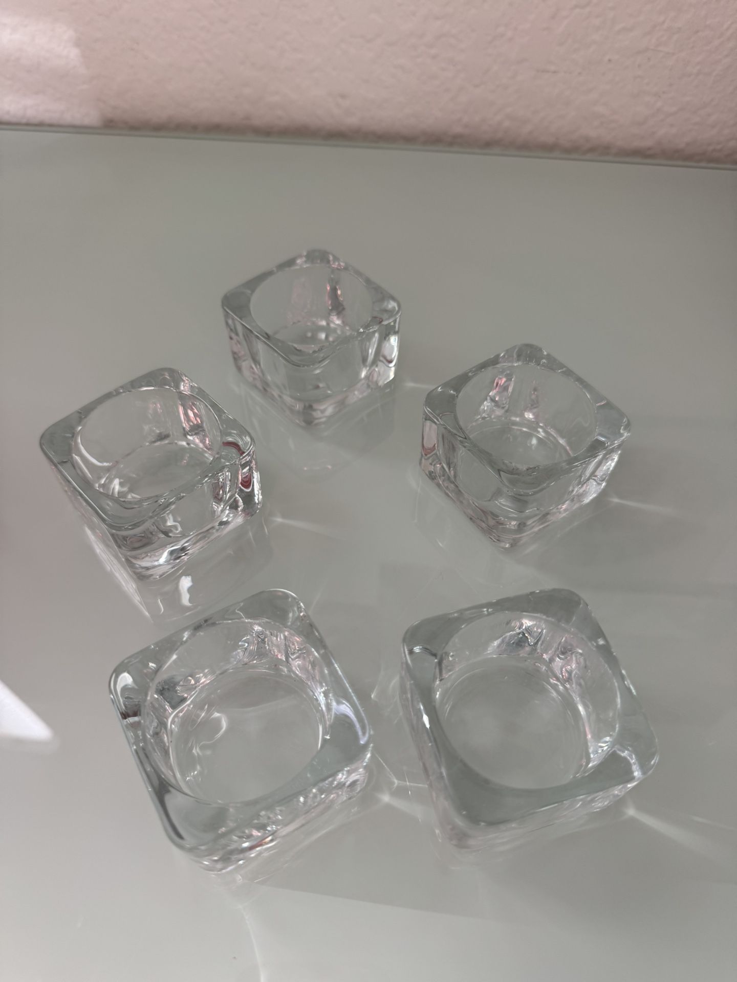 Set of 5 IKEA Glass Tea Light Candle Holders