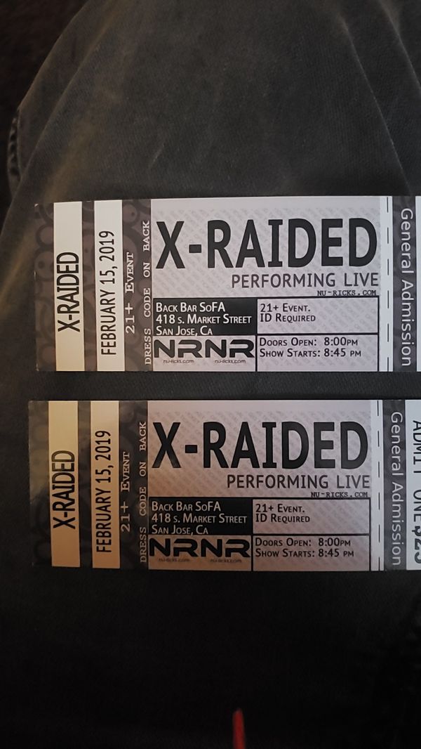 2 X Raided Tickets For In Castro Valley Ca Offerup