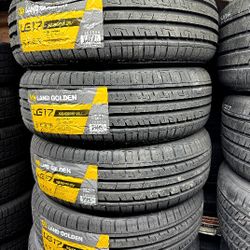 SET OF FOUR NEW TIRES 195/65/15 LANDGOLDEN, INCLUDING MOUNT AND BALANCE. ASK ME FOR ANY SIZE OR BRAND