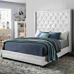 MODERN NEW WHITE QUEEN BED ON SALE ONLY $399, KING BED $499!! 