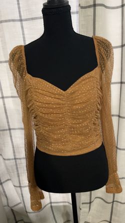 Women large crop top polka dots $10