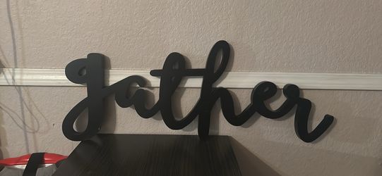 Black Wood Decorate  Sign .