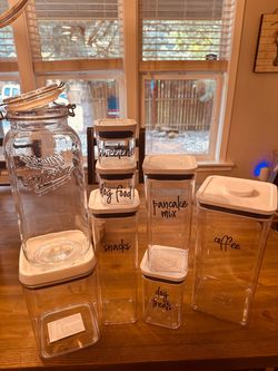 Clear Airtight Storage Containers Set with Labels
