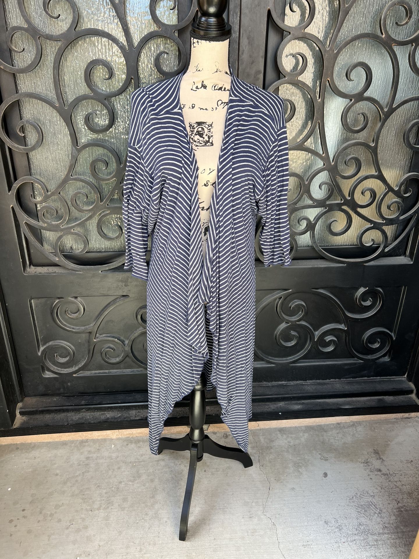 Lularoe long striped cover-up size medium