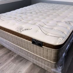 Full Organic Cloud Edition Europillow Top 12inch Mattress And Boxspring!!