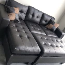 Brand New Bonded Leather Sectional Sofa Couch With Ottoman