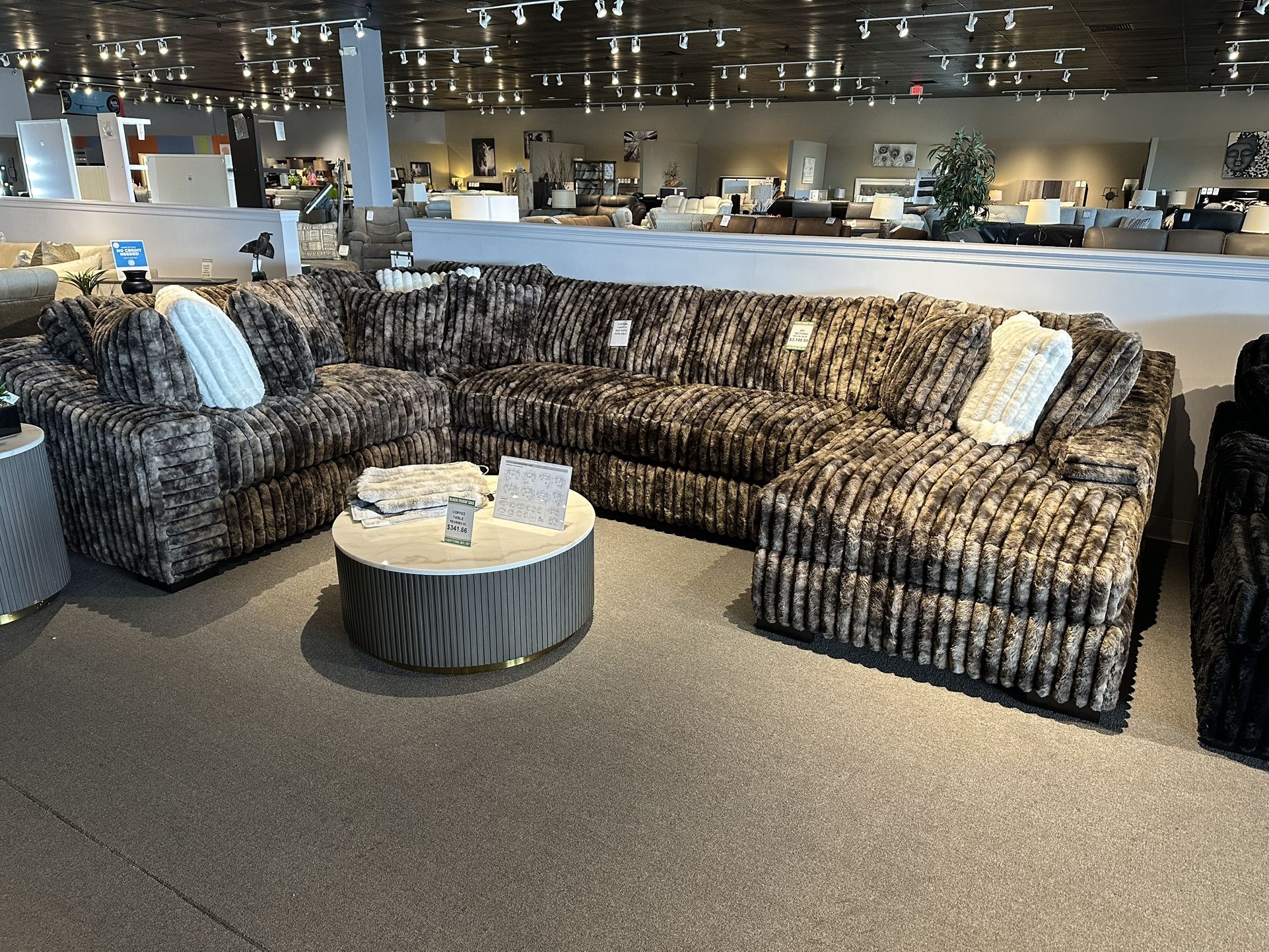 Brown Oversized Chaise Sectional