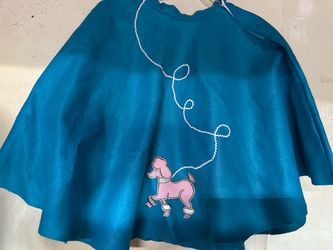 Teal 50s Poodle Skirt Costume girls