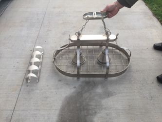 Stein and steel kitchen chandelier