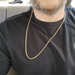 24" Yellow Gold Solid Box Chain Necklace 