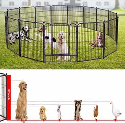 16panels 32” Height Dog Playpen Indoor Outdoor Fence